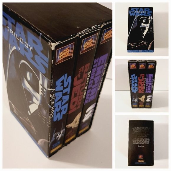 VINTAGE Original Star Wars VHS Trilogy 1995 LucasFilms Empire Jedi EUC NOS - Picture 2 of 12